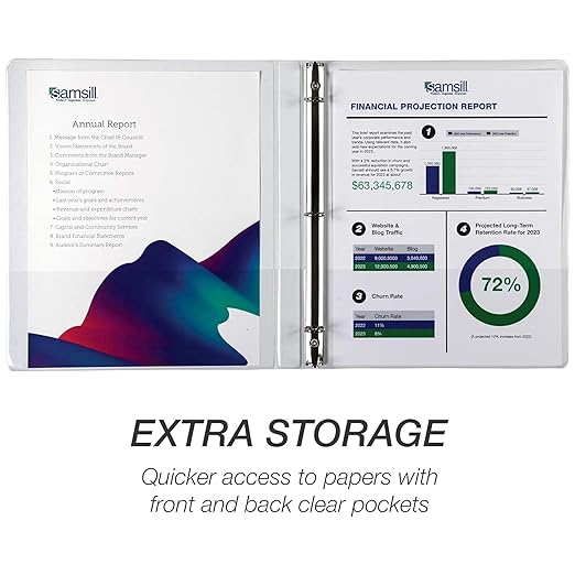 Samsill Economy 0.5 Inch 3 Ring Binder Bulk Pallet, Made in The USA, Round Ring Binder, Customizable Clear View Cover, White, Pallet of 768 Binders in 32 Cartons