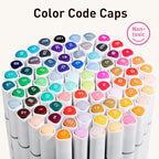 WELLOKB Alcohol Markers Set, 80 colors Alcohol Based Dual Tip, Broad and Brush Tip for Adult Coloring Books, Drawing, Sketching