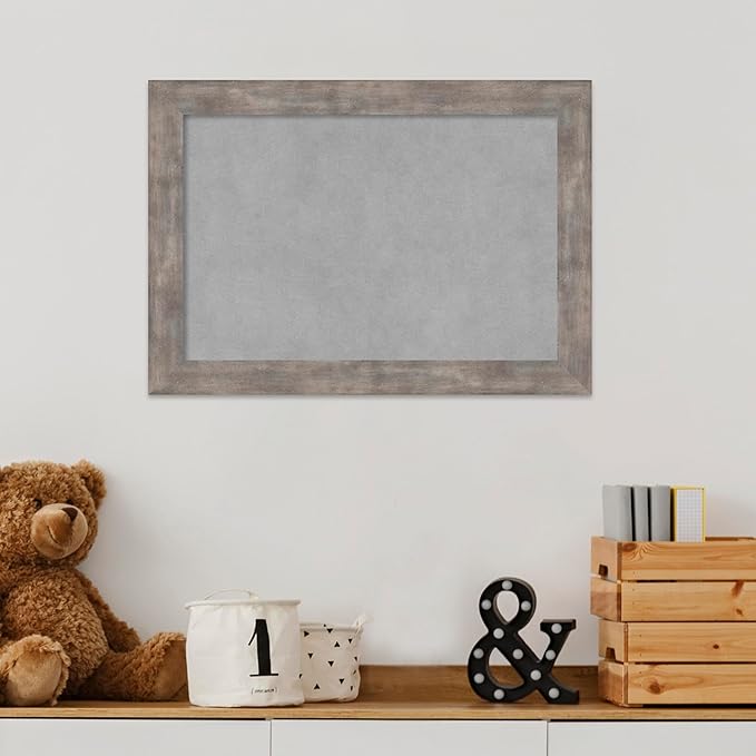 Amanti Art Silver Framed Magnetic Board 15x21 Small Vision Board for use with Magnets, 100% Metal Sheet to Display Items as Office Decor or for Home Organization in mudroom, Kitchen or Kids Room
