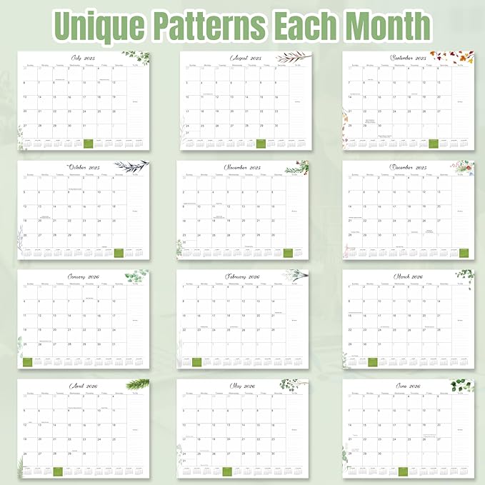 Gannyfer Desk Calendar 2026 with Desktop Mat, Simplified Large 22" x 17" Desktop Pad Calendar, 18 Month Desk Calendar, Use Now to Dec 2026, Office Supplies Perfect for Home School and Office - Green