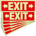 iSYFIX Exit Signs with Directional Right & Left Arrow - 6 Pack 12x4 Inch Glow in the Dark for Business, School, Office, Warehouse - Durable 40 Mil Polystyrene, UV Laminated, Waterproof, Scratch & Fade Resistant