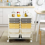 Giantex 12 Drawer Rolling Storage Cart Tools Scrapbook Paper Office School Organizer (Yellow)