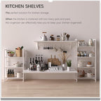 4NM No Assembly Folding Bookshelf Storage Shelves 3 Tiers Vintage Bookcase Standing Racks Study Organizer Home Office (All White)