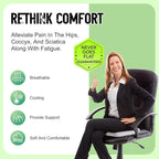 Aurssa Air Fiber Office Chair Cushion - Ergonomic Seat Cushion for Orthopedic Coccyx, Relief Hip & Back Support - Doctor Recommended Cushion for Long Sitting Worker Driver & Handicapped (Light Grey)