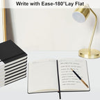 ZCZN 8 Pack Hardcover Journal Notebooks, 5.5"x8.3", Hardcover, Black, A5 Lined Journals for Notes-taking,Writing,Diary, Ruled Journaling Notebooks for Work School Travel Home
