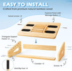 Ergonomic Bamboo Foot Rest for Under Desk, Dual Side Footrest with Reflexology Massager Roller, 5 Heights Adjustable Foot Stool, Ergonomic Leg Support to Relieve Lumbar, Back, and Knee Pain