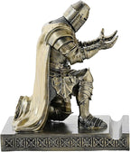 NCQIXIAO Medieval Templar Vanguard Officer Knight Pen Holder Pen Stand Desk Organizers and Accessories Resin Mobile Phone Stand as Gift for Office and Home Desk Organizer (Bronze)