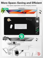 Mouse Pad, Office Desk Mat, Large Gaming Mousepad with Superior Micro-Weave Cloth, XXL Desk Pad with Stitched Edges, Non-Slip Writing Pad for Gamer, Laptop, Work & Home