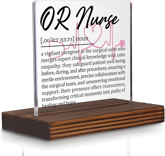 OR Nurse Gifts, Thank You Appreciation Gifts for Operating Room Nurse Week Graduation Birthday Christmas Office Desk Decor Decorative Signs Plaque PA003