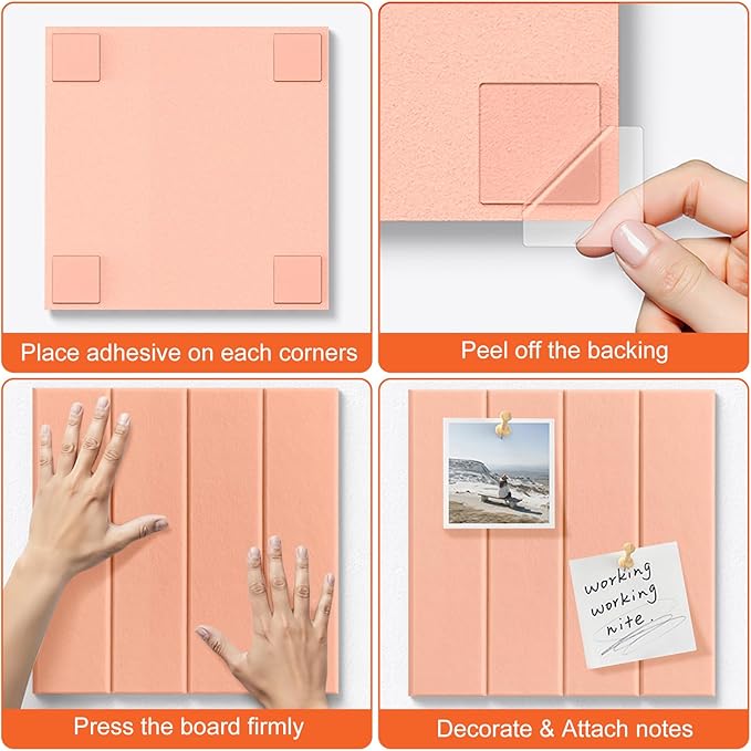 Cork Boards for Walls 48" x 36" Felt Board Alternative, 12 Pack Felt Wall Tiles Bulletin Board, Large Cork Board for Office Pin Board Tack Board Cork Boards
