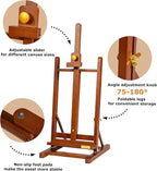 DJAR H- Frame Tabletop Painting Easel, Adjustable Solid Beech Wood Desktop Art Easel, Hold Canvas Up to 27.5", Assembly-Free Art Stand for Artist, Student, Walnut