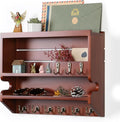 Mutsault Key Holder for Wall, Mail Organizer Wall Mounted, Auburn