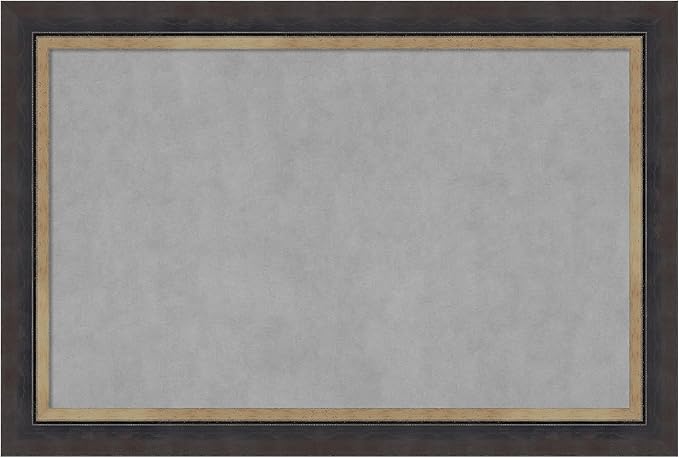 Amanti Art Black Framed Magnetic Board 25x37 Large Vision Board for use with Magnets, 100% Metal Sheet to Display Items as Office Decor or for Home Organization in mudroom, Kitchen or Kids Room
