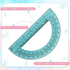 Sayglossy 12 Pcs of Colorful Plastic Protractors 180 Degrees 6 Inches Mathematical Protractor Translucent Geometric for Learn Office Measurement Drawing