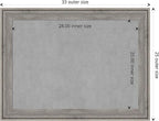 Amanti Art Grey Framed Magnetic Board 25x33 Medium Vision Board for use with Magnets, 100% Metal Sheet to Display Items as Office Decor or for Home Organization in mudroom, Kitchen or Kids Room