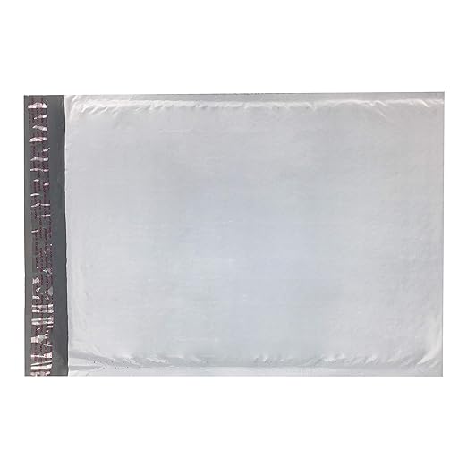 Amazon Basics Poly Self-Seal Bubble Mailer, 10.5" x 16" (Internal Size - 10.25" x 15"), 25-Pack, White/Grey