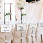 ChissNook Reserved Seating Chair Signs, This Row Is Reserved Pew Cloths Seating Placeholder for Church Pews, Wedding Decorations for Reception Parties Celebrations Event Meetings (Blue Floral, 4 PCS)