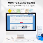 DOLLAR BOSS Monitor Memo Boards for Computers Office Desk Accessories 15.7" x 3.1" Transparent Acrylic Monitor Side Panel Multifunction Message Board Screen Note Holder for Office Home Work Desk