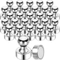 GOOLADA 56Pack Small Fridge Magnets, Neodymium Refrigerator Magnets for Whiteboard, Kitchen, Home, Office, Classroom, Adults, Silver