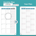 IN-LUXPRO Planner 2026 Daily Weekly and Monthly,6.5"x3.75",12 Months Spiral Bound Calendar Agenda with Self-adhesive Pen Holder,2026 Appointment Book with Vegan Leather Soft Cover,Light Blue