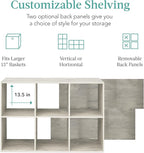 Best Choice Products 6-Cube Storage Organizer, 13.5in Shelf Opening, Bookcase, Display Shelf, Customizable w/ 3 Removable Back Panels – Whitewash