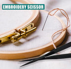 Cross Edge Curved Spring Scissors 5 Inch Stainless Steel Precision Eyebrow & Eyelash Shaping & Trimming Scissor, Snips Squeeze, Embroidery, Knitting Micro Tip Craft Scissors (Black)