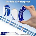 Visitor Badge Lanyards Volunteer Badge Holder with Clips (25 pcs) - Reusable Temporary ID Pass for Office, School, Events PVC Plastic Security Cards for Exhibition Guest by OSTENBIG (Blue)