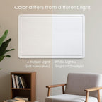 lightomorrow Large Bulletin Board - 48 x 36 Inches, Decorative Felt Pin Board for Wall - 4' x 3' Foldable Photo Display Board with Self-Adhesive Tape, Includes 20 Push Pins - White