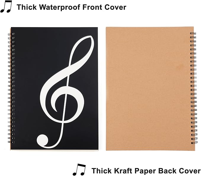 MoHern Blank Sheet Music Notebook, 160 Pages Composition Staff Paper Notebook, Manuscript Paper Notebook, 10 Staves (Music clef notebook)