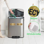 3PCS Recycle Stickers for Trash Bins, Self-Adhesive Waterproof Brushed Gold Trash Compost and Recycling Stickers for Trash Can, Kitchen, Office, Garbage Bin Indoor, Outdoor Use