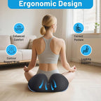 CushZone Seat Cushion, Memory Foam Office Chair Cushions, Ergonomic Curved Design for Sciatica, Tailbone, Coccyx, Seat Support for Car, Desk Chair, Wheelchair, Enhances Long Sitting Comfort (Grey)