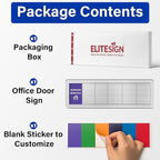 Office Door Signs with 6 Printed Status Options – Do Not Disturb, Out of Office, In a Meeting, Please Knock, Back Soon, Come on in – Includes Custom Personalized Blank Sticker for Privacy Workspace or Studio Available and Away