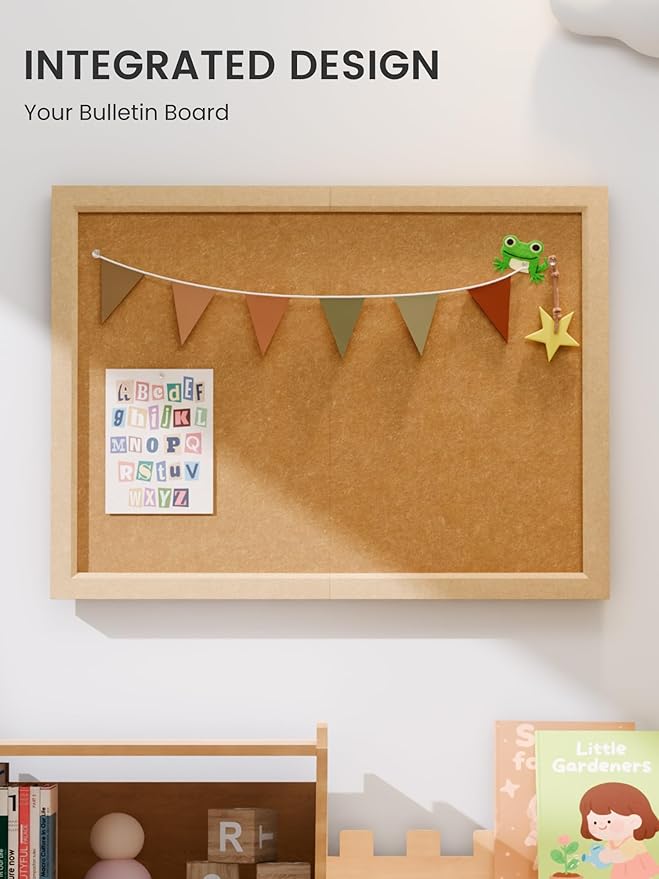 Fluxynara Foldable Cork Board Alternative, Felt Bulletin Board 24" x 18" Mustard Yellow Frame with 16 Adhesive Tabs, Pin Board for Home Office, Classroom, Entryway, Kitchen Wall Decor—Sunset Yellow