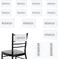 12 Pcs Reserved Seating Signs Reserved Chair Sign Printed Placeholder for Church Pew, Wedding, Party Events (White, 12 Pcs)