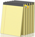 6 Pack Legal Pads 8.5 X11, College Ruled Notebook, 300 Sheets Yellow Note Pad, Writing Pads 8.5x11, Tear Off Notepad, Lined Paper, Notebook Paper for Office Home School, 50 Sheet/Pad