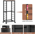 SYKIARIOL Rolling Cart with Drawers,10 Drawer Rolling Cart,Rolling storage cart with drawers,Black Rolling Drawer Cart,Teacher Rolling Cart for Classroom Storage,Craft Cart with Wooden Tabletop