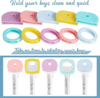 Blulu 80 Pieces 1Inch Colored Key Covers Caps Tags Covers Set Plastic Key Color Identifier Rings Toppers(Macaron Color)