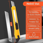 TIFICAL Box Cutter Retractable - 4 Pack - Premium Utility Knife - 9mm Wide Snap-Off Blades Razor Knife - Box Opener for Cutting Carboard, Boxes - Exacto Knife Box Knife for Home, Office, Craft Use