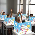 24 Pcs Privacy Boards for Student Desks Bright Colored Classroom Desk Divider Trifold Table Desk Privacy Panel Folders Screen Partition for School Teacher Student Study Test Home(Elegant)