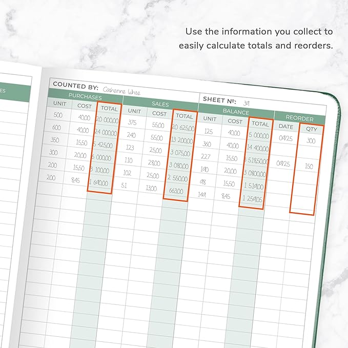 Clever Fox Inventory & Sales Log Book for Small Business – Inventory Ledger Book, Inventory Notebook, Order Tracker Book for Purchases, Sales & Reorders – Undated, Hardcover, A5, Dark Green