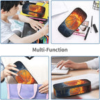Cool Basketball Ball Pencil Case Big Capacity Storage Pencil Pouch Stationery Bags With Zipper Portable Pen Holder Box Organizer For Boys Girls Teens Student College School Office Supplies