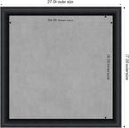 Amanti Art Black Framed Magnetic Board 27x27 Medium Vision Board for use with Magnets, 100% Metal Sheet to Display Items as Office Decor or for Home Organization in mudroom, Kitchen or Kids Room