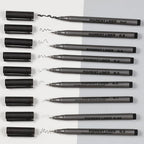 Incraftables Calligraphy Brush Pens – Pack of 9 Assorted Tips – Black Chisel Tip Markers for Hand Lettering, Writing, Sketching, Scrapbooking, & Art Projects – Beginner Kit for Kids & Adults