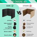 24 Pack Desk Dividers for Students, Waterproof Durable Plastic Testing Dividers Privacy Folders for Classroom, Easy to Clean, Desk Privacy Panel Classroom Shield Folder Boards Teacher Supplies