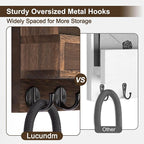 Lucundm Key Holder Wall Mount, Mail Holder with Storage Drawer and 5 Key Hooks for Coat, Dog Leash, Home Decor Rack, House Accessories, Entry Way Organizer