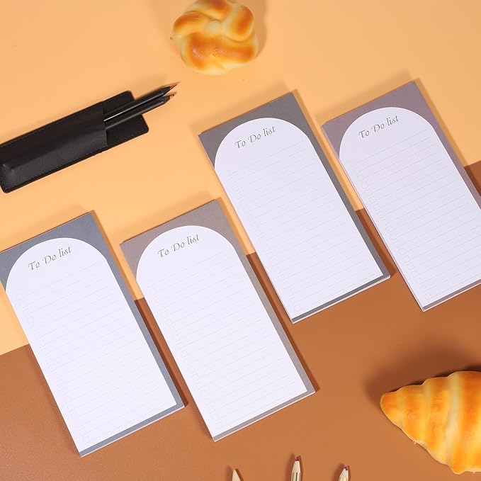Thboxes 4 Pack Magnetic To Do List Refrigerator with Pen Holder, Totally 200 Sheets Magnetic Note Pad for Fridge Grocery List Magnet Pad for Fridge(Morandi Design)