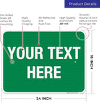Personalized Custom Green Background Customize for Office, Business, Workplace, Home, Airbnb, Delivery Sign, 18x24 Inches, 3M EGP Reflective .080 Aluminum, Fade Resistant, Made in USA by Sigo Signs