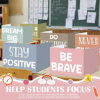 Honoson 24 Pcs Bulk Inspirational Privacy Folders for Students Cardboard Test Privacy Boards Motivational Words Desk Dividers Shield for Classroom School Study Supplies, 6 Styles (Boho)