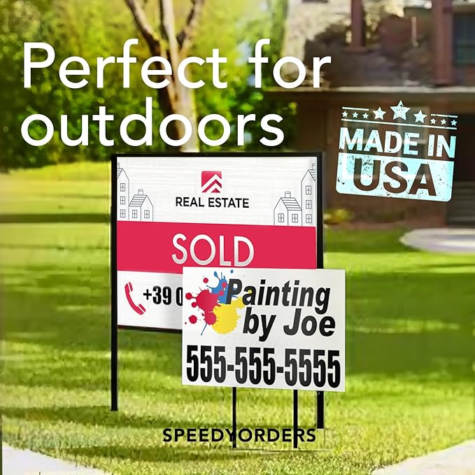 Custom Metal Business Signs, Personalized Aluminum Outdoor Signs, Waterproof, White (Black & Yellow, 14x10 In)