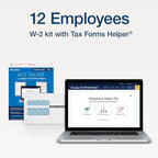 Adams W-2 Forms 2025, 6-Part Kit for 12 Recipients, Includes 12 Envelopes, 3 W-3 Forms, QuickBooks Compatible, eFile Access and Printing Through Adams Tax Forms Helper Software (1017237)